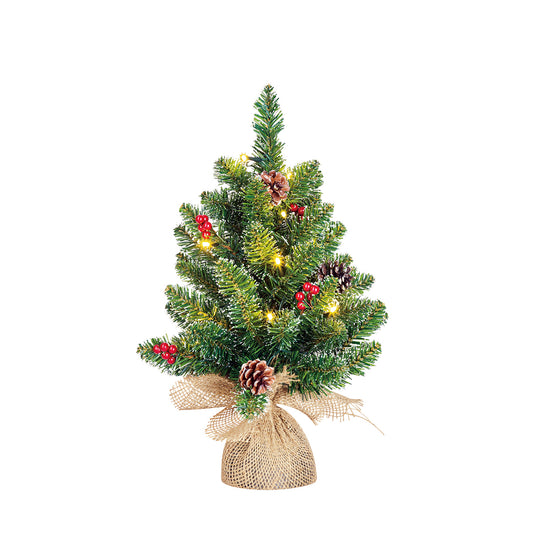ΔΕΝΤΡΟ ΛΙΝΑΤΣΑ ΠΡΑΣΙΝΟ H42 D35cm 10led  ΜΕ BERRY/ΚΟΥΚΟΥΝΑΡΙ Creston battery operated  TIPS 29 pvc