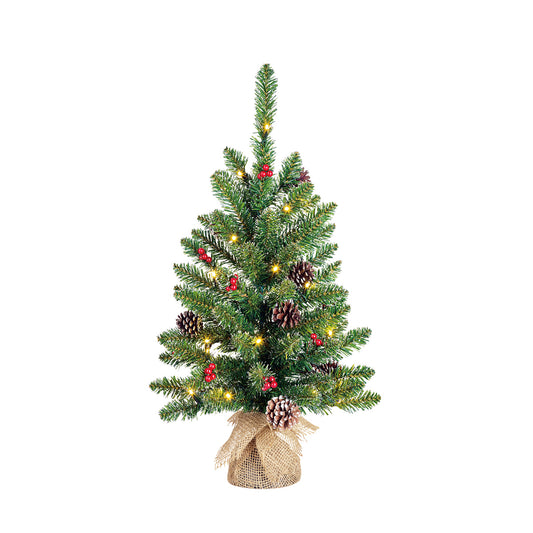 ΔΕΝΤΡΟ ΛΙΝΑΤΣΑ ΠΡΑΣΙΝΟ H60 D60cm D41cm 20led  ΜΕ BERRY/ΚΟΥΚΟΥΝΑΡΙ Creston battery operated  TIPS 58 pvc
