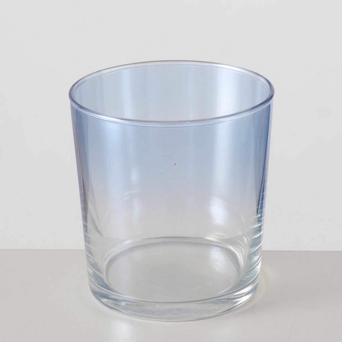 ΠΟΤΗΡΙ ΝΕΡΟΥ Anneta, ΓΥΑΛΙ ΜΠΛΕ ΛΕΥΚΟ lacquered, H9cm D9cm