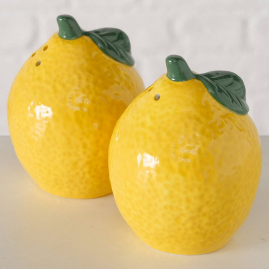 ΑΛΑΤΙ ΠΙΠΕΡΙ set/2 ΛΕΜΟΝΙ Zitronella H9cm D7cm ΚΕΡΑΜΙΚΟ
