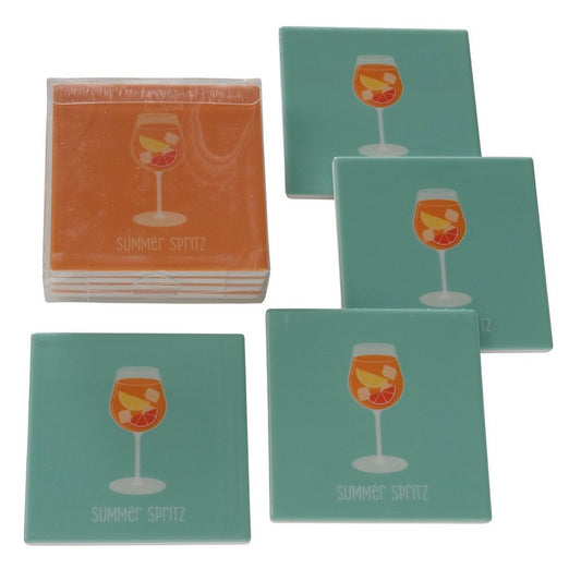 ΣΟΥΒΕΡ Summer Spritz set/4 2/ass 10x10x8cm ΓΑΛΑΖΙΟ ΠΟΡΤΟΚΑΛΙ ΚΕΡΑΜΙΚΟ