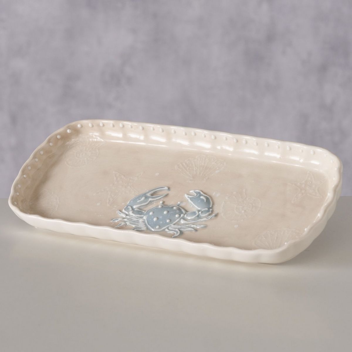 ΔΙΣΚΟΣ ΚΑΒΟΥΡΙ Gambero 23Χ10Χ2cm ΜΠΕΖ ΜΠΛΕ ΚΕΡΑΜΙΚΟ