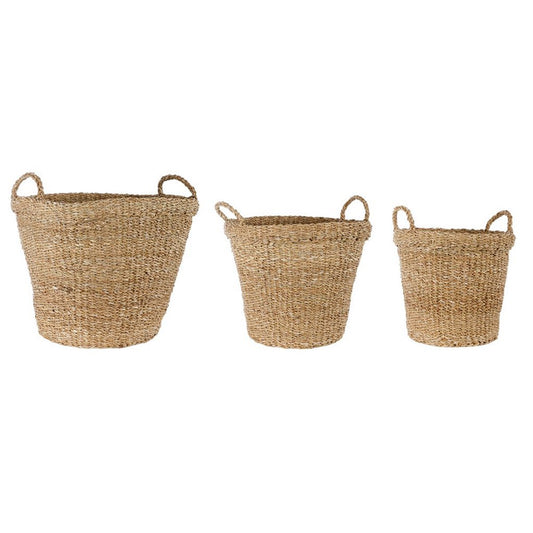 ΚΑΛΑΘΙ Set/3 ΨΑΘΑ ΦΥΣΙΚΟ ΚΩΝΙΚΟ SEAGRASS D22-32cm / 32-40cm / 35-48   H30cm /35cm /40cm