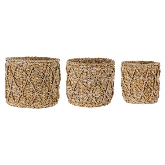 ΚΑΛΑΘΙ Set/3 ΨΑΘΑ ΠΛΕΚΤΟ ΦΥΣΙΚΟ SEAGRASS  D11 / 14,5 / 19cm  H7 / 18/ 19cm