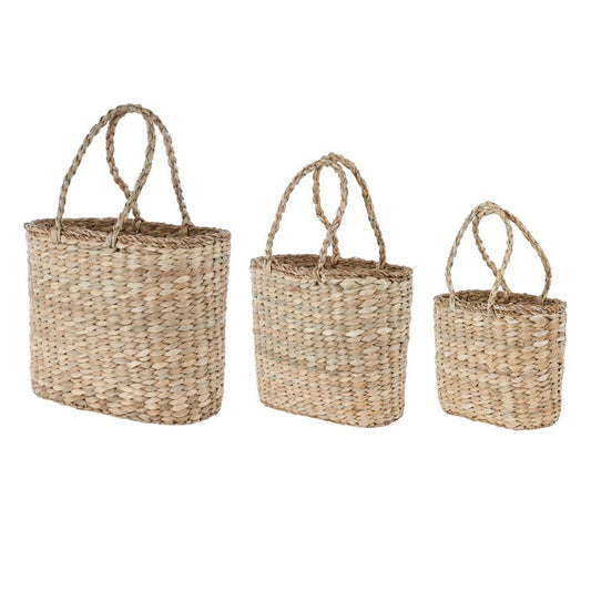 ΤΣΑΝΤΑ Set/3 ΨΑΘΑ ΦΥΣΙΚΟ SEAGRASS 30x12x20cm 34x15x25cm 39x16x30cm