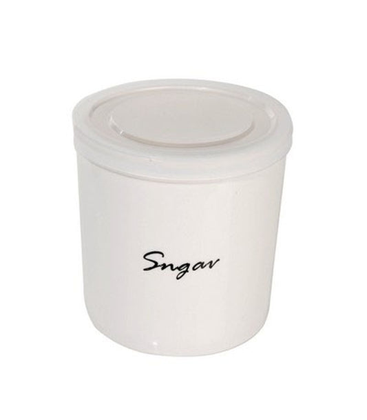 ΔΟΧΕΙΟ ΑΠΟΘΗΚΕΥΣΗΣ 12X12X12 CM "SUGAR" ΑΣΠΡΗ ΠΟΡΣΕΛΑΝΗ ΜΕ ΠΛΑΣΤΙΚΟ ΚΑΠΑΚΙ