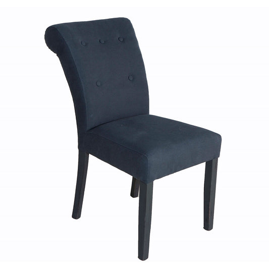 ΚΑΡΕΚΛΑ 50X72X92 CM CAMBRIDGE ΜΕ ΚΟΥΜΠΙΑ ΥΦΑΣΜΑ LINEN DK GREY ΠΟΔΙΑ ANTHRACITE SUR NOIR VINTAGE