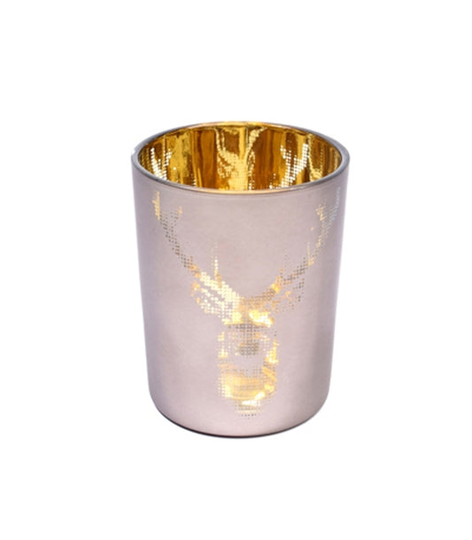 ΚΗΡΟΠΗΓΙΟ D10X12.5CM ΓΥΑΛ. SILVER MAT ΕΞΩΤ. ΧΡΥΣΟ ΕΣΩΤ. ΜΕ ΤΑΡΑΝΔΟ