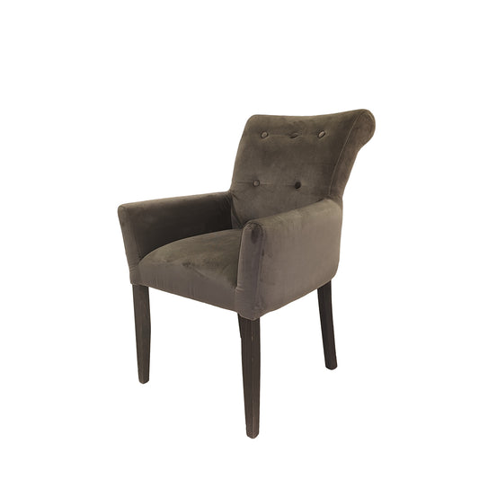 ΠΟΛΥΘΡΟΝΑ 65X74X92 CM ΠΛΑΤΗ ME ΚΟΥΜΠΙΑ VELVET TAUPE  ΠΟΔΙΑ CIRE FONCE