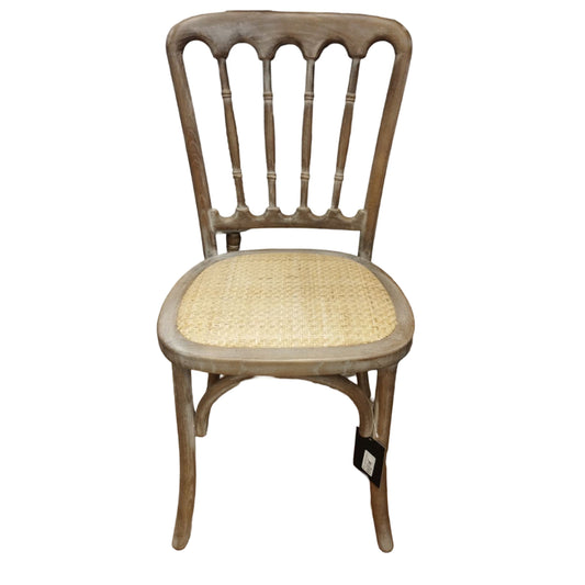 ΚΑΡΕΚΛΑ TOON WOOD ANT.GREY W/RATTAN NATURAL SEAT W45xD46xH40/92CM