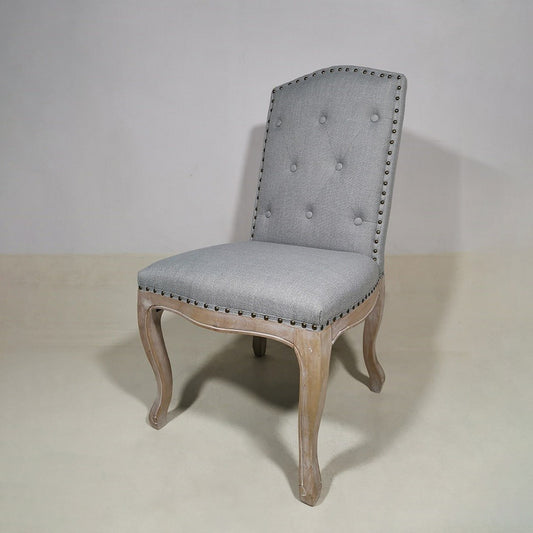ΚΑΡΕΚΛΑ RUBBER WOOD COLOR C5 KSF 25039  ICE GREY/PL + W/METAL NAIL ANTIQUE BRONZE W53xD45xH46/102cm