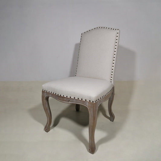 ΚΑΡΕΚΛΑ RUBBER WOOD COLOR C10 KSF 25000 LINEN IVOIRE W/METAL NAIL ANTIQUE BRONZE W53xD45xH46/102cm