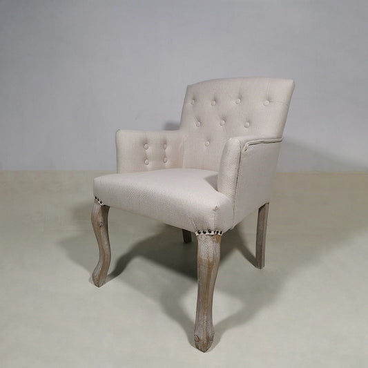 ΚΑΡΕΚΛΟΠΟΛΥΘΡΟΝΑ RUBBER WOOD COLOR C10 FABRIC 093-1 BEIGE POLYESTER+ ANTIQUE BRONZE  METAL NAIL W59xD62xH47