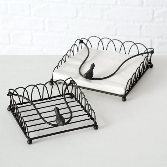 ΧΑΡΤΟΠΕΤΣΟΘΗΚΗ Set/2 ΜΑΥΡΗ ΜΕΤΑΛΛΙΚΗ 14x14x5cm  18x18x6cm