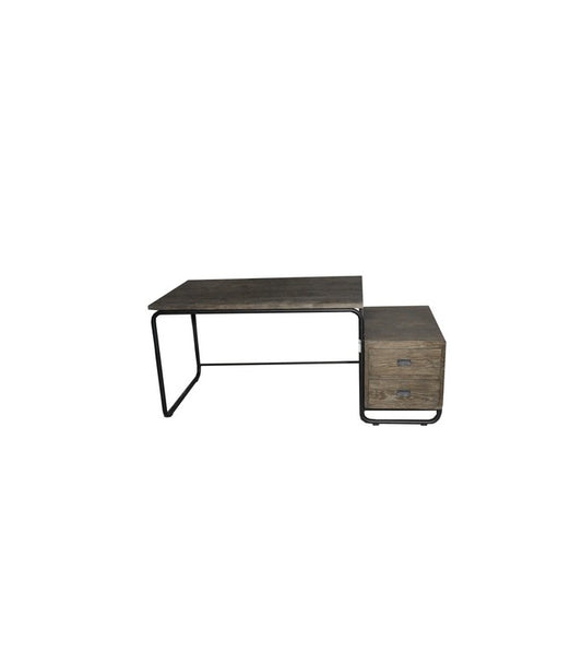 ΓΡΑΦΕΙΟ 177X80X78 CM WEATH.BLK OAK "MAIKOP" ΜΕ 2 ΣΥΡΤΑΡΙΑ