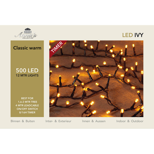 ΦΩΤΑΚΙΑ 500LED ΚΙΣΣΟΣ/12Μ- 5ΜΜ ΚΟΙΛΑ LED -4M ΚΑΛΩΔΙΟ ΜΑΥΡΟ- 31V/IP44 ΜΕΤΑΣΧ. 6VA