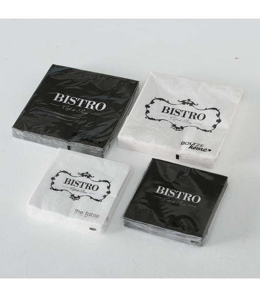ΧΑΡΤΟΠΕΤΣΕΤΕΣ 2/ASS 16CM Bistro 20τμχ  3ply ΑΣΠΡΟ/ΜΑΥΡΟ ΧΑΡΤΙ