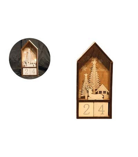 ΗΜΕΡΟΛΟΓΙΟ  ΔΕΝΔΡΑ/ ΣΠΙΤΙ/ΤΑΡΑΝΔΟ ΜΕ LED 25.5x12x5.5cm