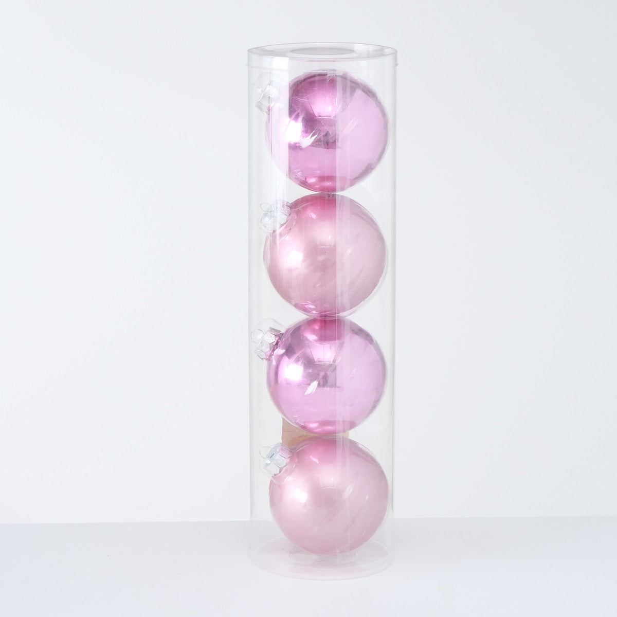 ΜΠΑΛΕΣ ΧΡΙΣΤΟΥΓ ΡΟΖ ΣΥΣΚΕΥΑΣΙΑ 4ΤΜΧ  Ball D10cm, Glass
