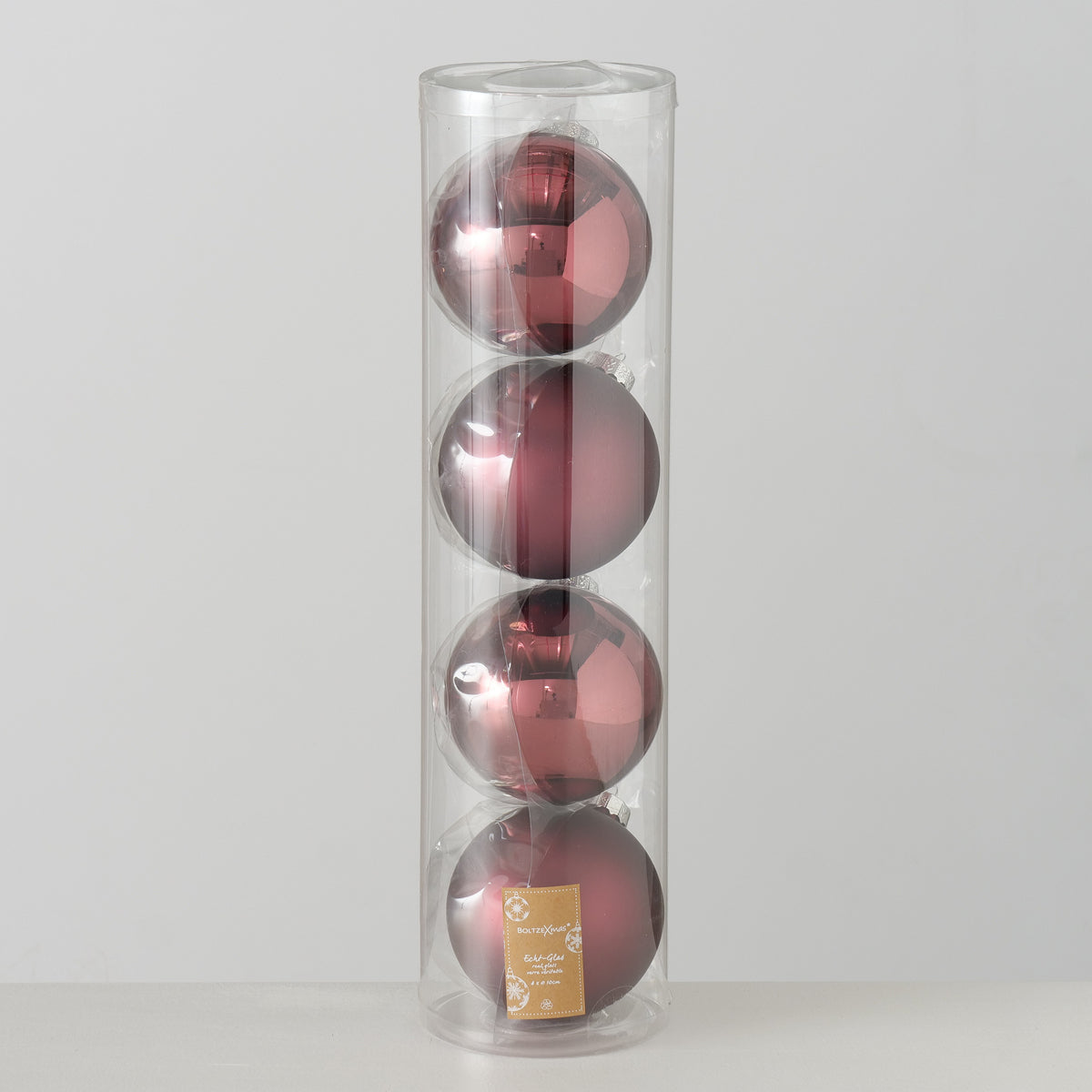 ΜΠΑΛΕΣ ΧΡΙΣΤΟΥΓ Dusky rose ΣΥΣΚΕΥΑΣΙΑ 4ΤΜΧ  Ball D10cm, ΓΥΑΛΙ