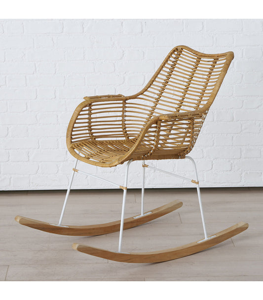 ΠΟΛΥΘΡΟΝΑ ΚΟΥΝΙΣΤΗ Lavjio 69 X 105 X 91 cm ΞΥΛΟTeak ΜΕ ΜΕΤΑΛΟ & ΡΑΤΤΑΝ  ΑΝ. ΚΑΦΕ