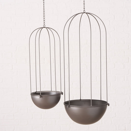 ΚΑΣΠΩ SET/2 ΚΡΕΜΑΣΤΟ ΜΑΥΡΟ ΜΕΤΑΛ  Hillary d20x56hcm +64cm αλυσιδα, d30x80cm +60cm αλυσιδα, Iron powd