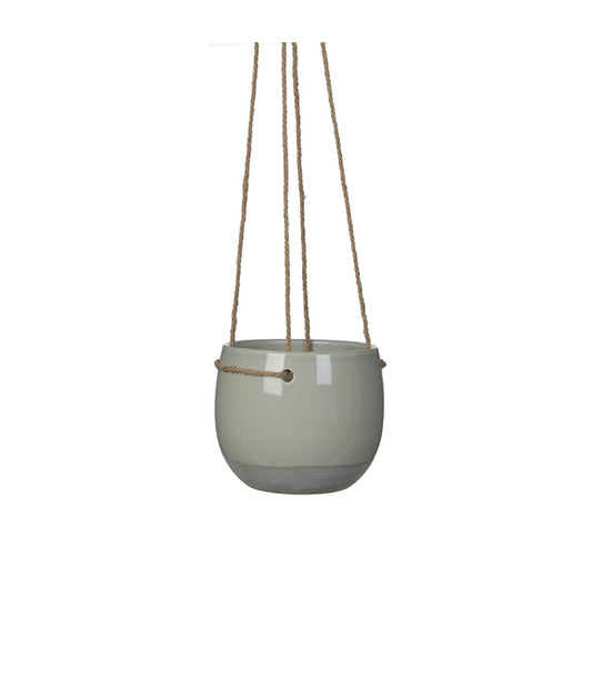 ΚΑΣΠΩ ΚΡΕΜΑΣΤΟ  ΓΚΡΙ Resa ΚΕΡΑΜΙΚΟ - h13,5xd16,5cm