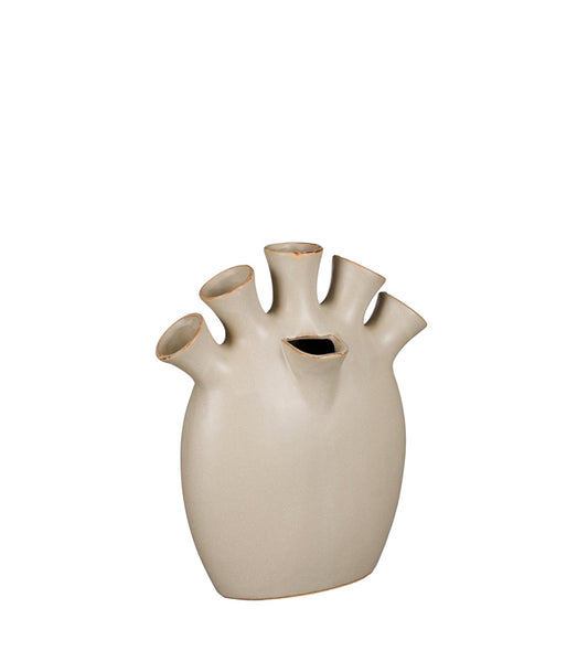 ΒΑΖΟ ΜΕ ΥΠΟΔΟΧΕΣ  ΓΚΡΙ Saul tulip ΚΕΡΑΜΙΚΟ l26xw14xh30,5cm