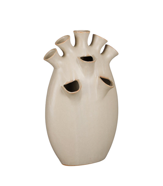 ΒΑΖΟ ΜΕ ΥΠΟΔΟΧΕΣ  ΓΚΡΙ Saul tulip ΚΕΡΑΜΙΚΟ l25xw15,5xh42cm
