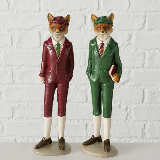 ΑΛΕΠΟΥΦΙΓΟΥΡΑ 2/ass Foxa  ΣΚ.ΚΟΚΚΙΝΟ/ΠΡΑΣΙΝΟ 9X7X32cm Polyresin