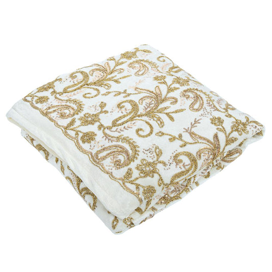 ΥΦΑΣΜΑ EMBROIDERY ΒΕΛΟΥΔΟ  150cmX3m ΜΕ ΤΕΛΕΙΩΜΑ ΕΚΡΟΥ-ΧΡΥΣΟ