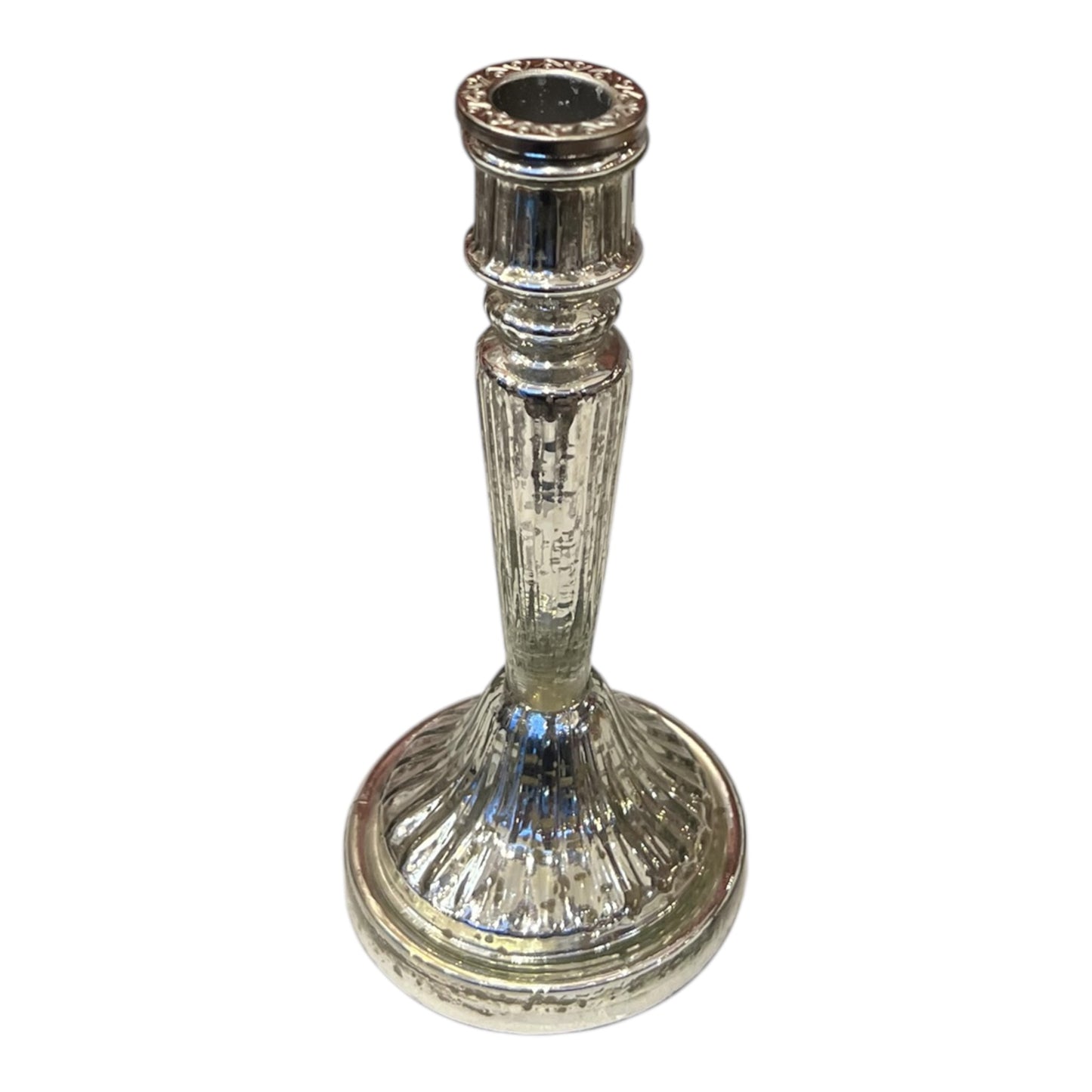 Κηροπήγιο Γυάλινο Ασημί 9.5x5x20cm  GE-22302561