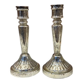 Κηροπήγιο Γυάλινο Ασημί 9.5x5x20cm  GE-22302561