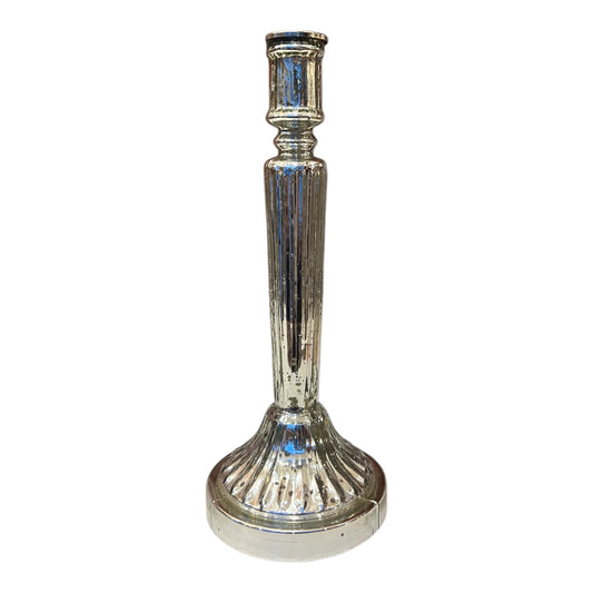 Κηροπήγιο Γυάλινο Ασημί 10.5x10.5x28.5cm  GE-22302562