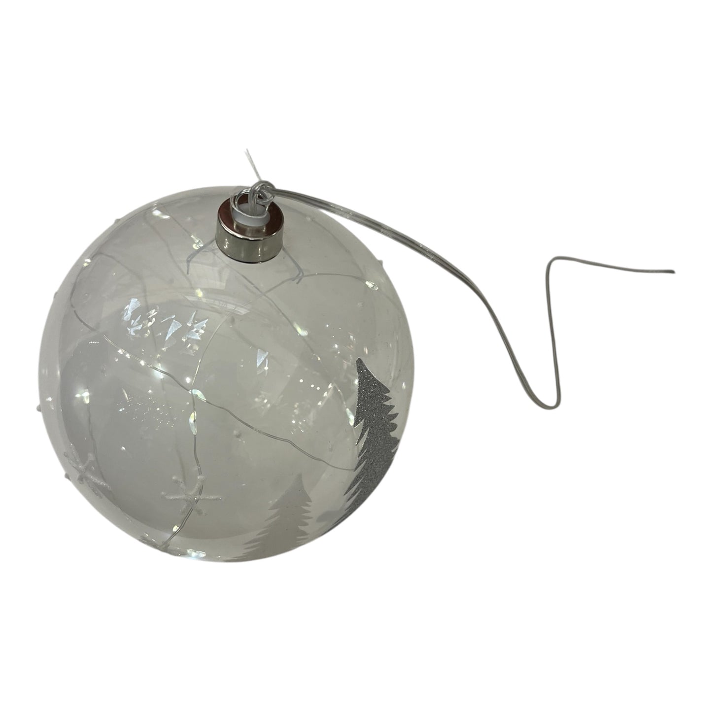 Μπάλα Λευκή/Ασημί Κρεμαστή LED 15x15x15cm  GE-22402242