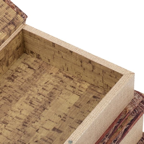 BOOK Διακοσμητικό Βιβλίο Κουτί MDF Ύφασμα Πολύχρωμο (33x22x7)cm  Σετ/6