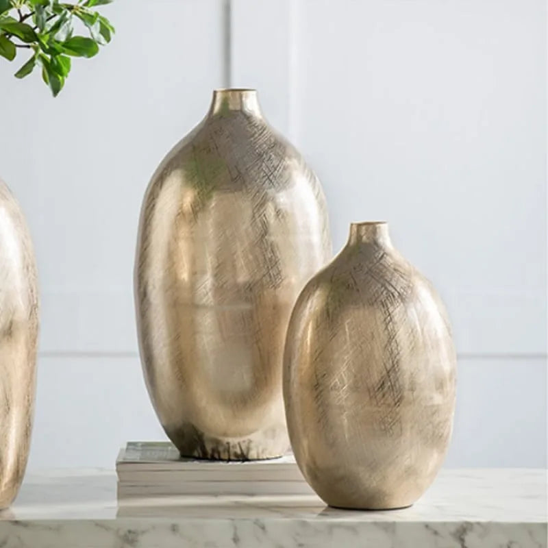 Trophy Διακοσμητικό Βάζο Μέταλλο Χρυσό (21x21x47)cm