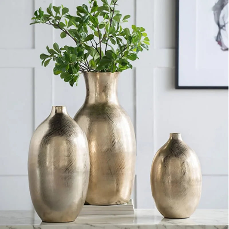 Trophy Διακοσμητικό Βάζο Μέταλλο Χρυσό (21x21x47)cm