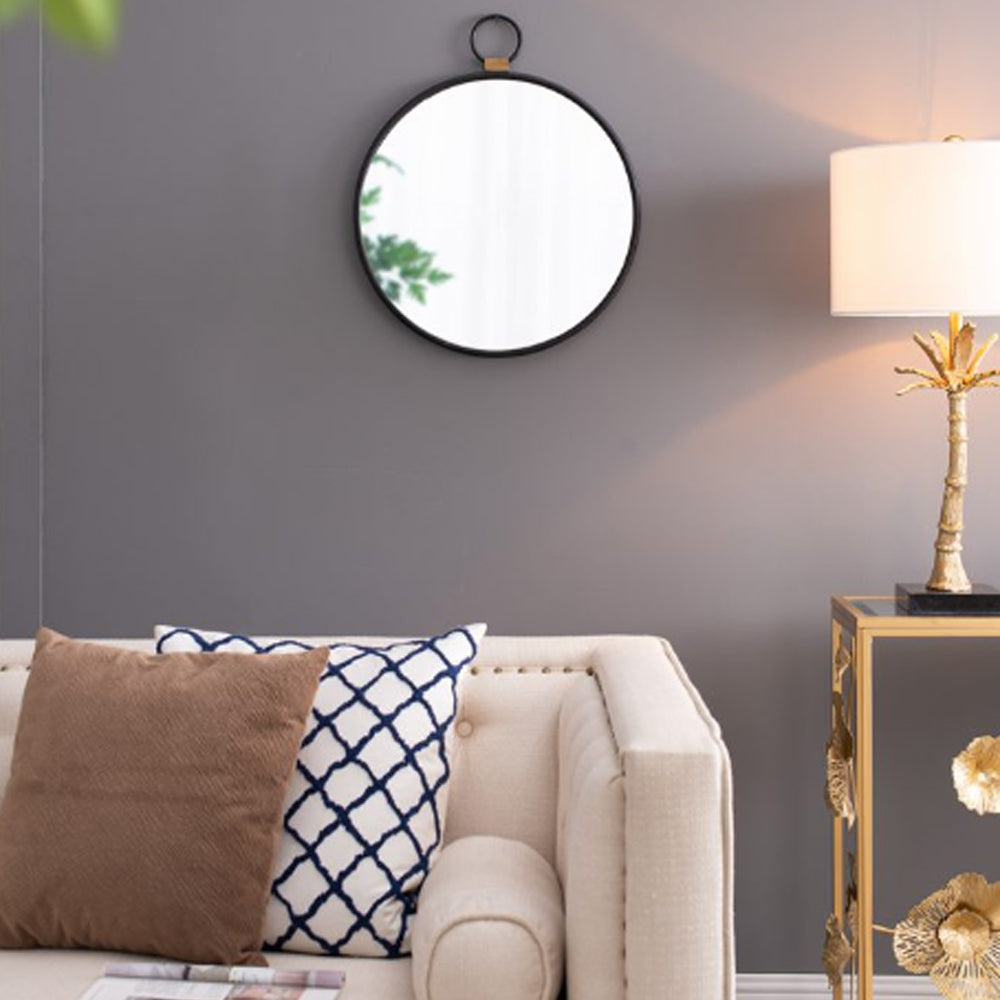 Artekko Mirror Μαύρος Μεταλλικός Καθρέπτης Τοίχου με Χρυσές Λεπτομέρειες (61x2x70)cm      45259