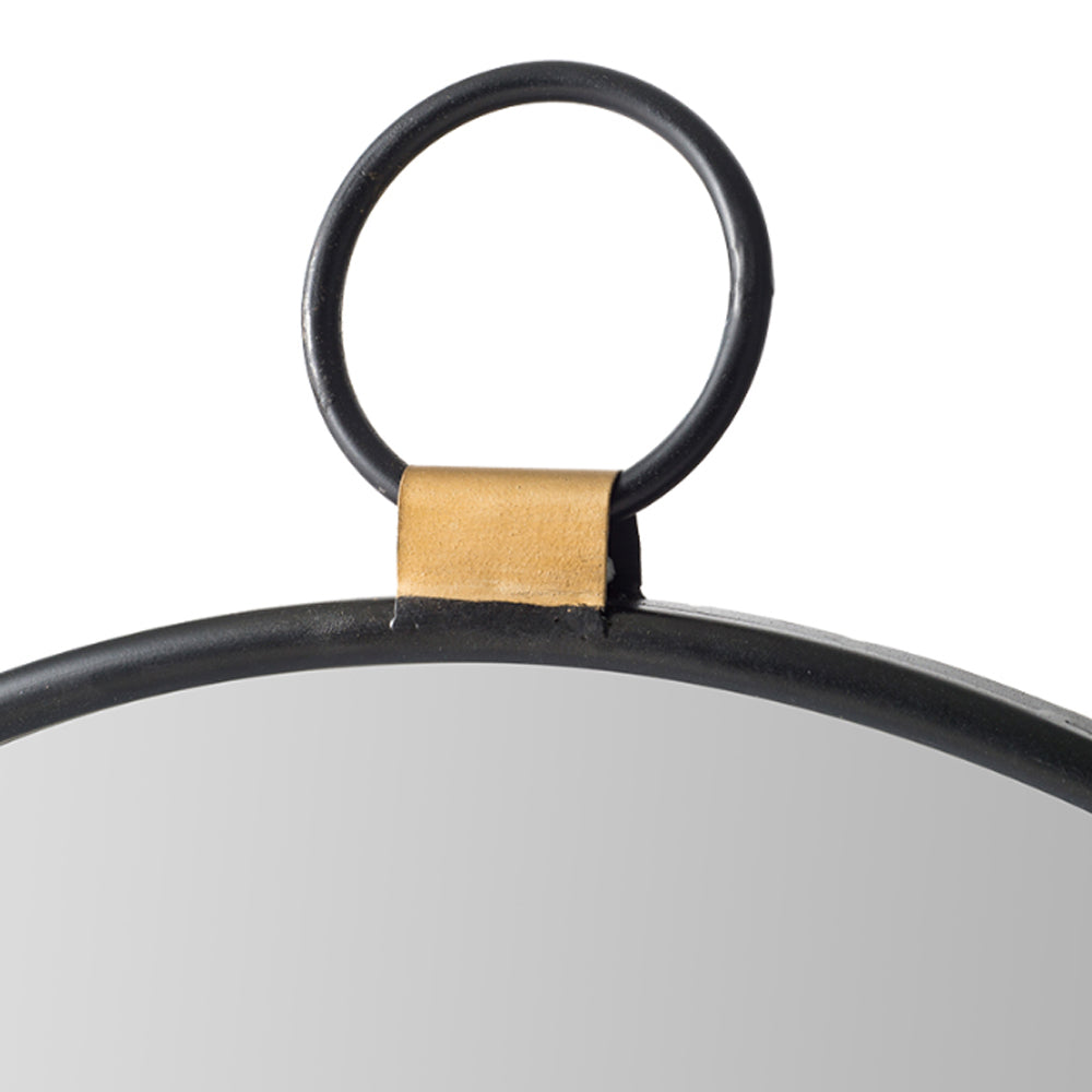 Artekko Mirror Μαύρος Μεταλλικός Καθρέπτης Τοίχου με Χρυσές Λεπτομέρειες (61x2x70)cm      45259