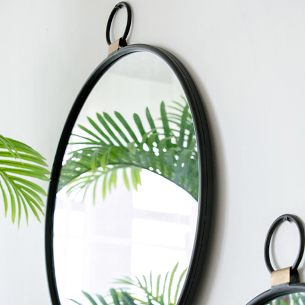 Artekko Mirror Μαύρος Μεταλλικός Καθρέπτης Τοίχου με Χρυσές Λεπτομέρειες (61x2x70)cm      45259