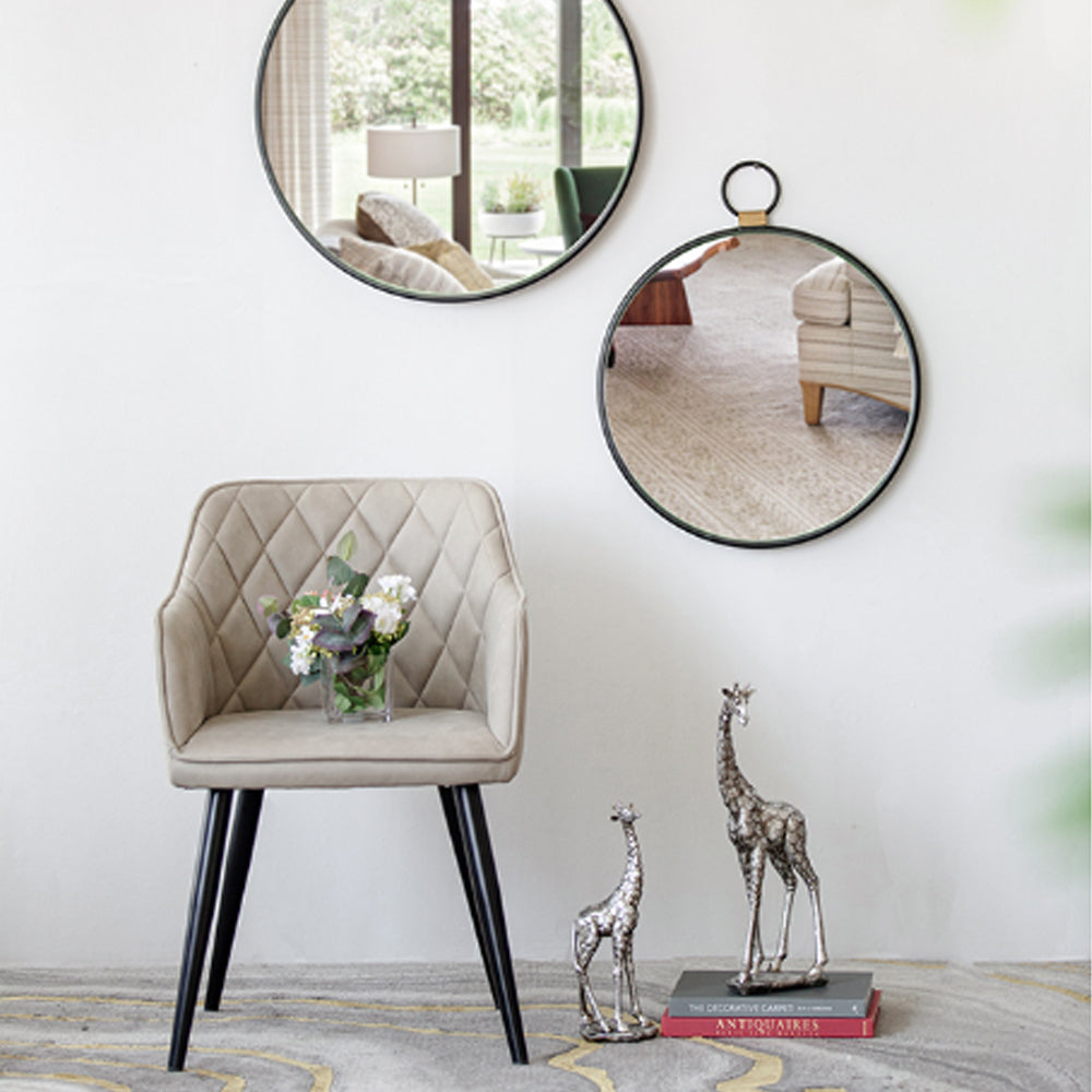 Artekko Mirror Μαύρος Μεταλλικός Καθρέπτης Τοίχου με Χρυσές Λεπτομέρειες (61x2x70)cm      45259