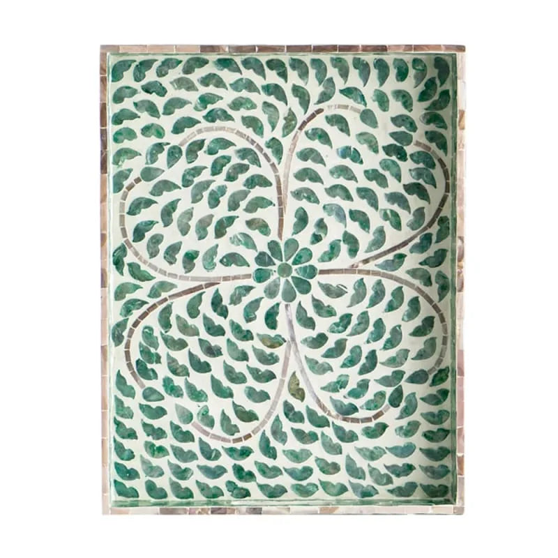 Ivory Διακοσμητικός Δίσκος MDF Capiz Πράσινο (45x35x5)cm