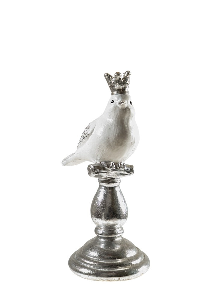 ΠΟΛΥΕΣΤΕΡΙΚΟ ΠΟΥΛΙ ΜΕ ΚΟΡΩΝΑ ΛΕΥΚΟ ΑΣΗΜΙ ΣΕ ΒΑΣΗ 10,5Χ7,5Χ18ΕΚ