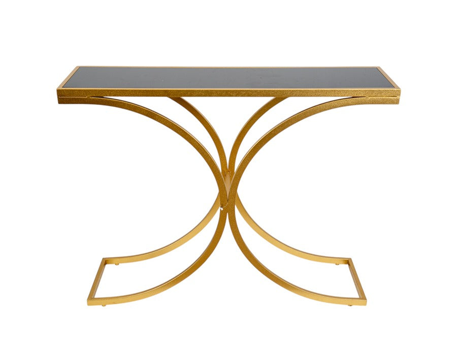 ΚΟΝΣΟΛΑ ΜΕΤΑΛΛΙΚΗ ΧΡΥΣΗ ΜΕ ΜΑΥΡΟ ΤΖΑΜΙ 16,50Χ30,5Χ79,5ΕΧΚ