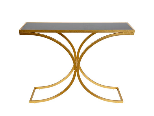 ΚΟΝΣΟΛΑ ΜΕΤΑΛΛΙΚΗ ΧΡΥΣΗ ΜΕ ΜΑΥΡΟ ΤΖΑΜΙ 16,50Χ30,5Χ79,5ΕΧΚ