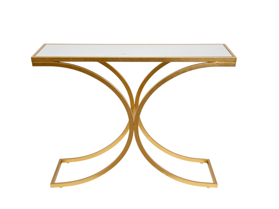 ΚΟΝΣΟΛΑ ΜΕΤΑΛΛΙΚΗ ΧΡΥΣΗ ΜΕ ΤΖΑΜΙ ΚΑΘΡΤΕΠΤΗ16,50Χ30,5Χ79,5ΕΧΚ