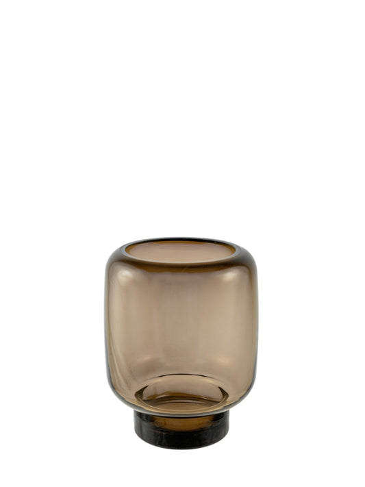 ΧΕΙΡΟΠΟΙΗΤΟ  ΒΑΖΟ ΑΠΌ ΦΥΣΙΤΟ ΓΥΑΛΙ ΚΑΦΕ 15,5Χ15,5Χ19,5ΕΚ