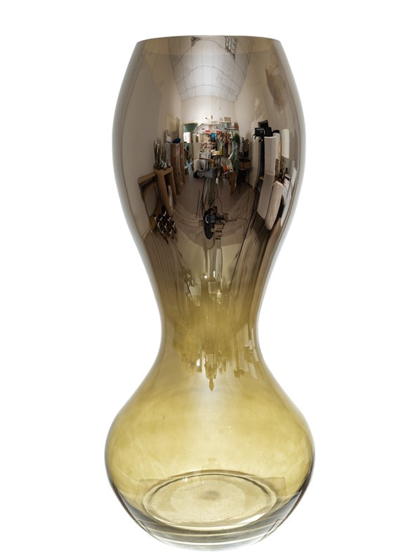 ΧΕΙΡΟΠΟΙΗΤΟ ΒΑΖΟ ΑΠΟ ΦΥΣΙΤΟ ΓΥΑΛΙ ΑΣΗΜΙ ΠΡΑΣΙΝΟ  23Χ23Χ30ΕΚ