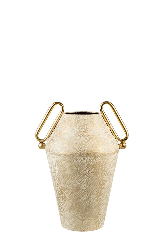 ΜΕΤΑΛΛΙΚΟ ΒΑΖΟ ΛΕΥΚΟ ΧΡΥΣΟ ΜΕ ΧΡΥΣΑ ΧΕΡΟΥΛΙΑ 25Χ19Χ34ΕΚ